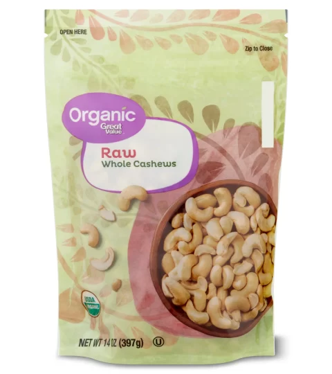 Organic Raw Whole Cashews..Great Value 14oz