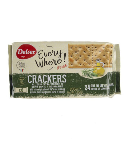 Extra Virgen Olive Oil & Rosemary Crackers..ITALIAN MASTER BAKERY ..Delser 200g..