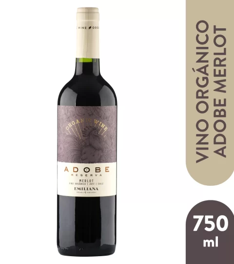 Organic Red Wine ..MERLOT*ADOBE RESERVE ..Emiliana 13.5%Vol-750ml