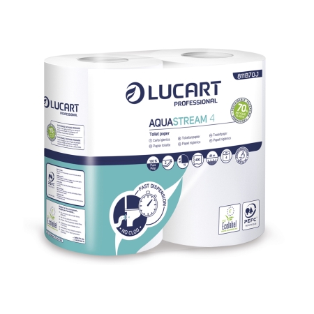 White Toilet Paper-Aquastr (4R)..Lucart