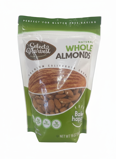 Natural Whole Almonds*GF..SELECT HARVEST 453g