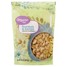 Organic Roasted & Salted Whole Cashews..Great Value 14 Oz..