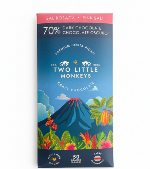 Pink Salt 70% Dark Chocolate*Two Little Monkeys 50g
