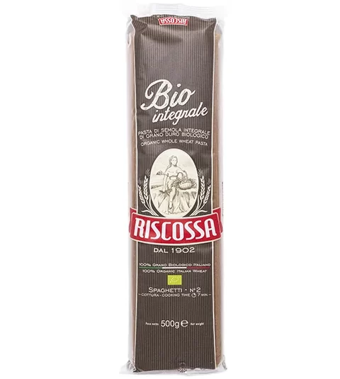 Organic Whole Wheat Pasta*BIO INTEGRALE SPAGHETTI*RISCOSSA 500g