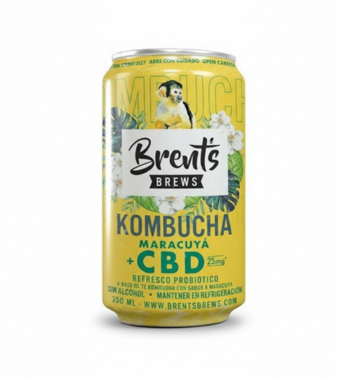 Passion Fruit Kombucha + CBD 25MG*Brent’s Brews 350ml