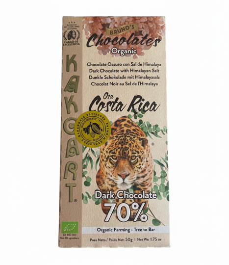 Organic Dark Chocolate With Himalayan Salt 70%*KAKO ART*BRUNO’S Chocolates 50g