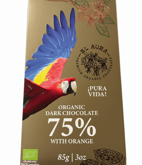 Premium Organic Dark Chocolate With Orange 75% *El Aura 85g
