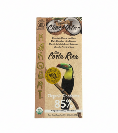 Organic Dark Chocolate With Coconut 85%*KAKO ART*BRUNO’S Chocolates 50g