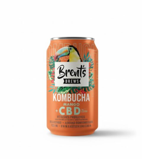 Mango Kombucha + CBD 25MG*Brent’s Brews 350ml