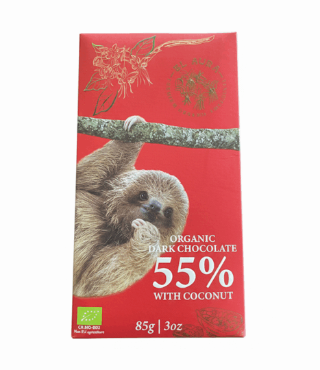 Premium Organic Dark Chocolate With Coconut 55%*El Aura 85g