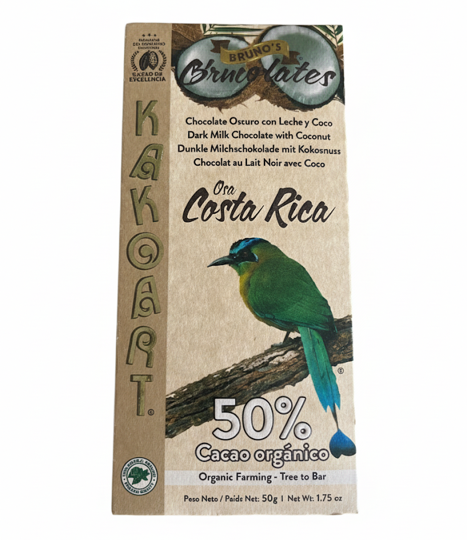 Organic Farming Dark Milk Chocolate With Coconut 50%*Bruno’s Chocolate 50g