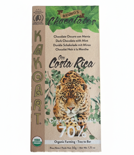 Organic Dark Chocolate With Mint 70%*KAKO ART*BRUNO’S Chocolates 50g