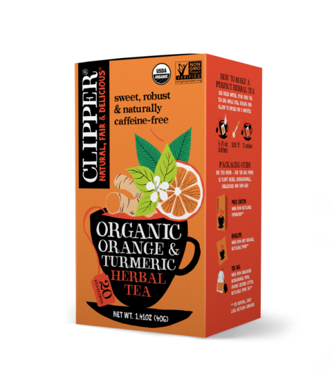Organic Orange & Turmeric Herbal Tea*CAFFEINE-FREE*CLIPPER 40g