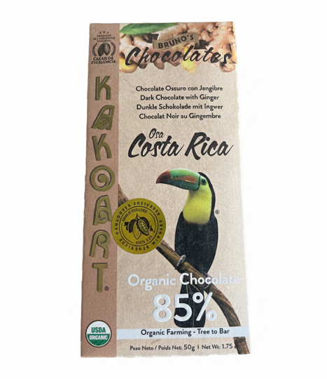 Organic Farming Dark Chocolate With Ginger 85%*Bruno’s Chocolate 50g