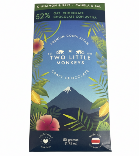 Oatmilk Chocolate*CINNAMON & SALT*52% VEGAN*Two Little Monkeys 50g