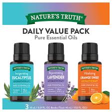 Pure Essential Oils*EUCALYPTUS*LAVENDER*ORANGE SWEET*Nature’s Truth 3 Pack 15ml