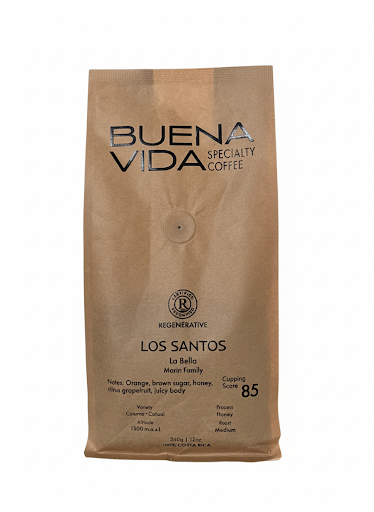 Specialty Coffee*LA BELLA HONEY*LOS SANTOS*WHOLE BEAN*Buena Vida REGENERATIVE 12oz