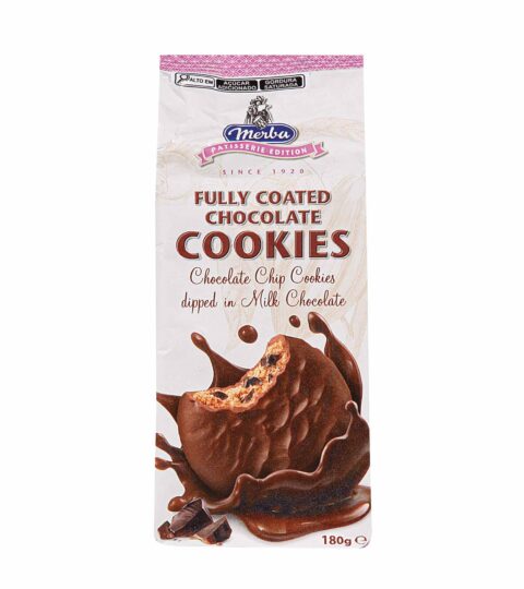 Fully Coated Chocolate Cookies*CHOCOLATE CHIPS & MILK CHOCOLATE*MERBA 180g