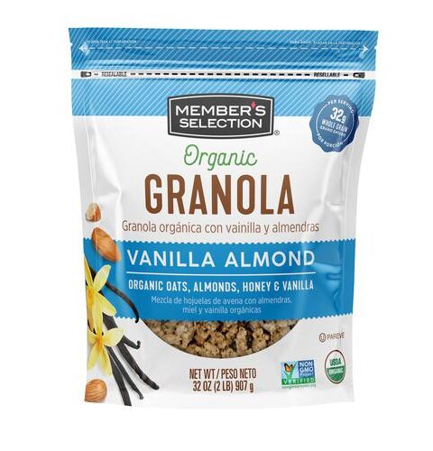 Vanilla Almond Organic Granola..Member’s Selection 32oz..