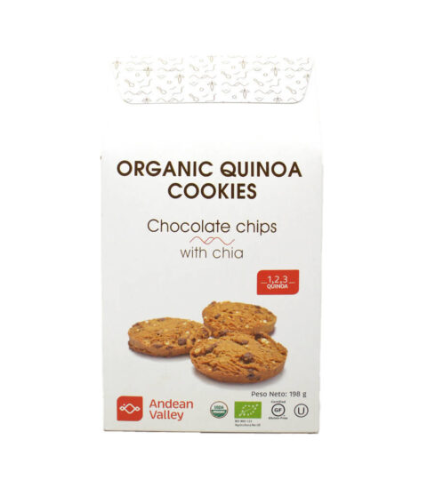 Organic Quinoa Cookies**CHOCOLATE CHIPS**GF*VEGAN*ANDEAN VALLEY 198g