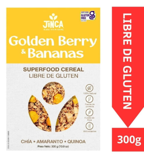 Artesanal Golden Berry & Bananas Cereal..Jinca Foods 10.6 Oz