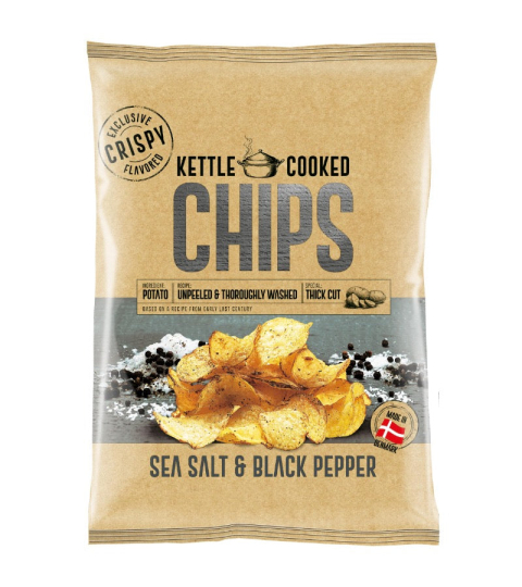 Sea Salt & Black Pepper Potato Chips*Kettle Cooked 150g