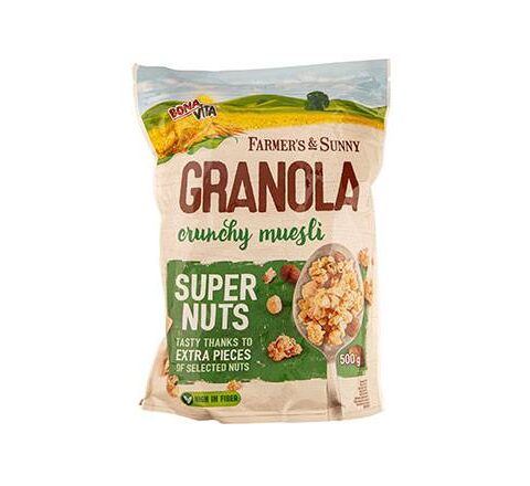 Super Nuts Granola..CRUNCHY MUESLI ..Bona Vita 500g
