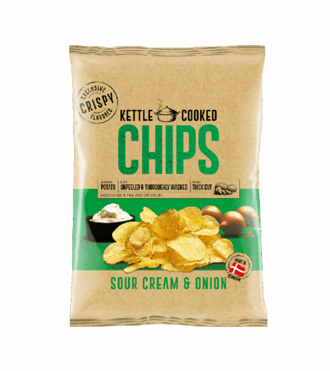 Sour Cream & Onion Potato Chips..KETTLE COOKED CHIPS 150g
