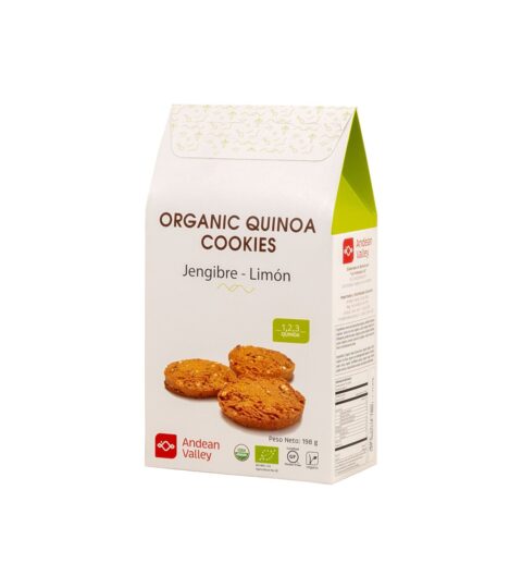Organic Quinoa Cookies**GINGER&LIME**GF*VEGAN*ANDEAN VALLEY 198g