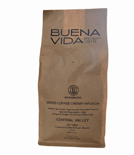 Dried Coffee CHERRY INFUSION*LAS LAJAS*CENTRAL VALLEY*GROUND*Buena Vida REGENERATIVE 12oz