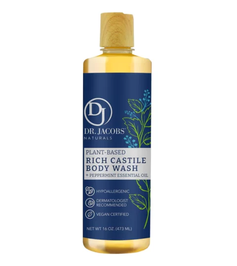 Plant-Based Rich Castile Body Wash+Peppermint Essential Oil*DR.JACOBS NATURALS 473ml