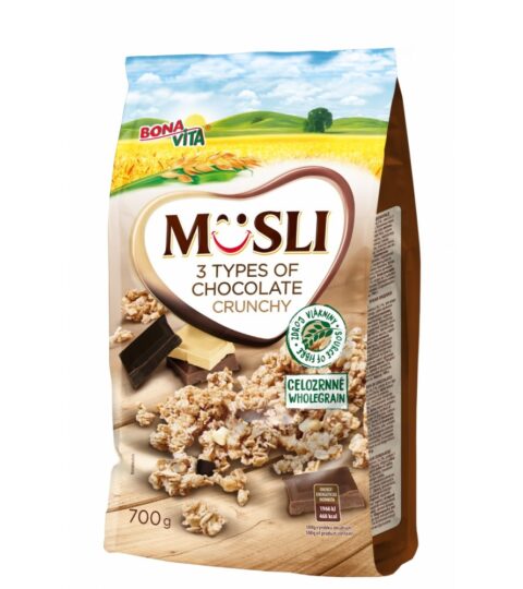 3 Types Of Chocolate Crunchy ..WHOLEGRAIN*MUESLI..Bona Vita 700g