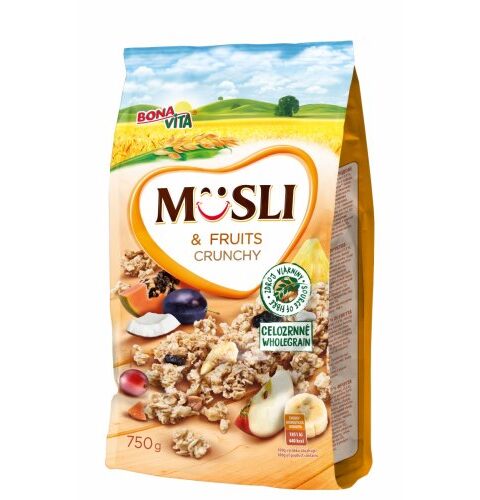 Muesli & Fruits Crunchy..WHOLEGRAIN*MUESLI..Bona Vita 750g