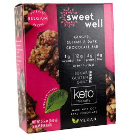 Ginger, Sesame & Dark Chocolate Bar*KETO FRIENDLY*Sweet Well 160g