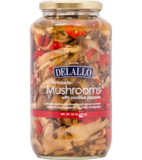 Portobello Mushrooms With Roasted Peppers*Delallo 907g