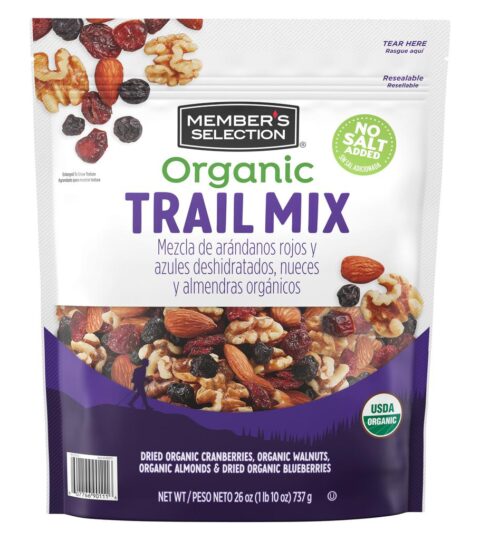 Organic Trail Mix*BAGGED*NO SALT ADDED*Member’s Selection 737g