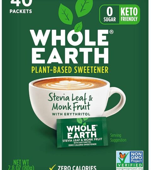 Stevia Leaf & Monk Fruit-Plant-Based Sweetener-WHOLE EARTH 80g