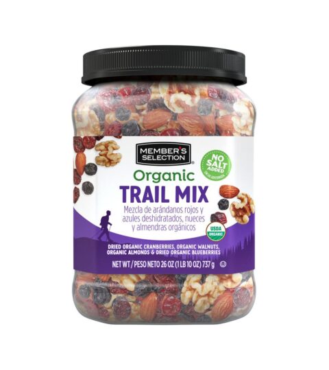 Organic Trail Mix ..NO SALT ADDED ..Member’s Selection 737g
