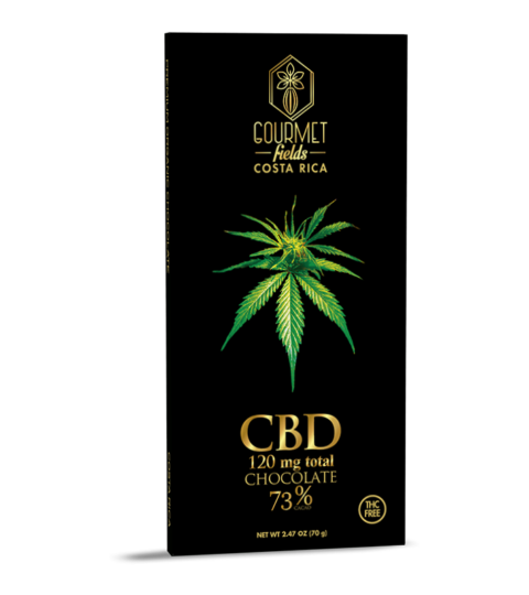 Dark Chocolate 73%*CBD 120mg Total*GOURMET FIELDS COSTA RICA 70g