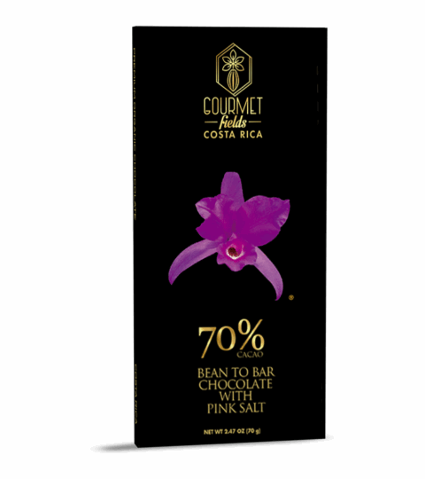 Organic Chocolate With Pink Salt-70%..GOURMET FIELDS COSTA RICA 70g