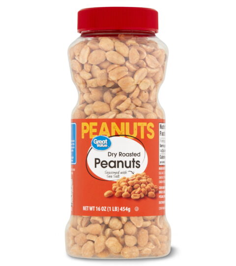 Dry Roasted Peanut*Seasoned With Sea Salt-Great Value 16oz