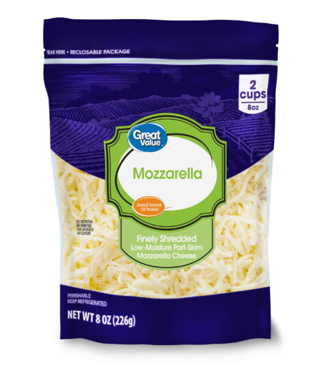 Mozzarella Cheese..*LOW-MOISTURE*..Great Value 8oz