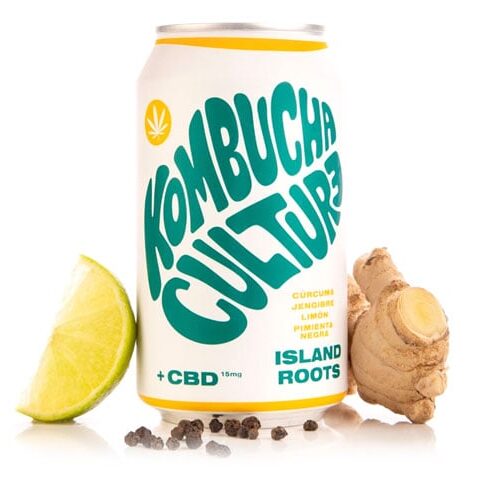 Turmeric, Ginger, Lime & Black Pepper..ISLAND ROOTS + CBD 15MG..Kombuchas Culture 355ml