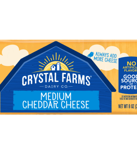 Medium Cheddar Cheese*Crystal Farms 226g