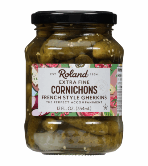 Extra Fine Cornichons..FRENCH STYLE GHERKINS..Roland 354ml