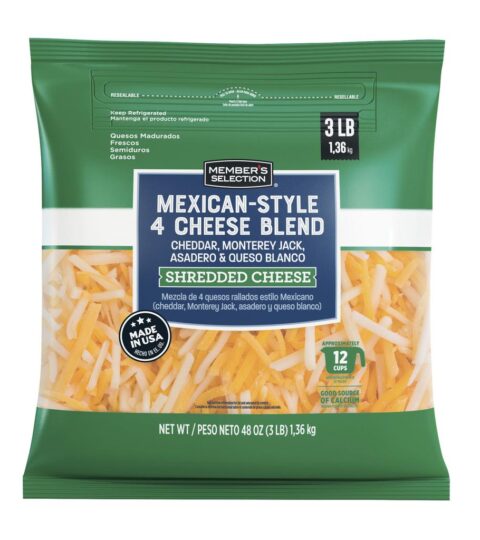 Mexican-Style 4 Cheese Blend*SHREDDED CHEESE*Member’s Selection 680g