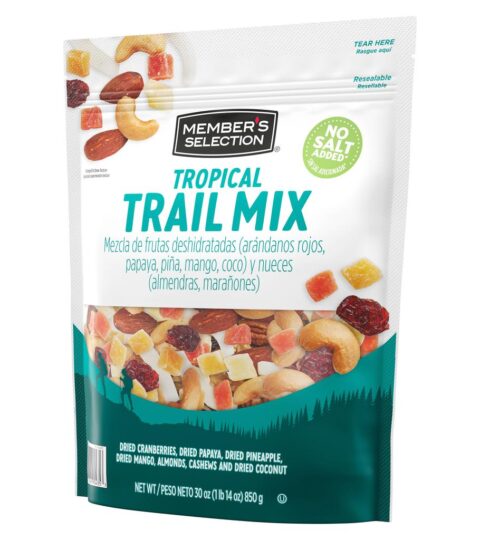 Tropical Trail Mix*BAGGED*NO SALT ADDED*Member’s Selection 850g