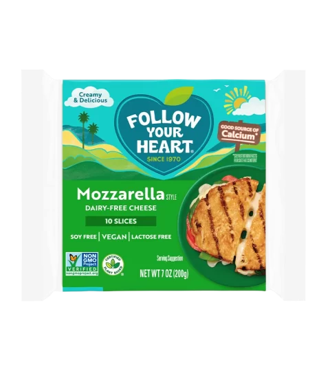 Mozzarella Vegan Cheese **SLICES**Follow Your Heart 200g