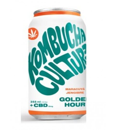 Kombucha Passion Fruit&Ginger +CBD**GOLDEN HOUR**Kombucha Cultura 355ml
