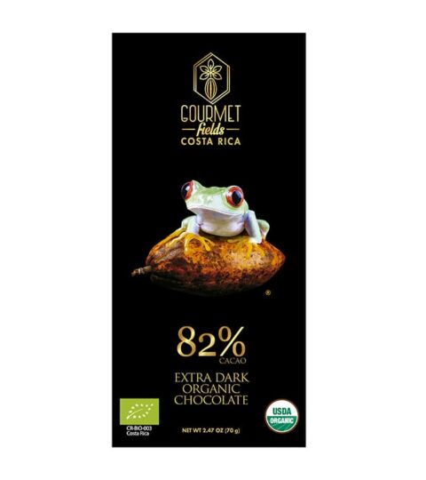 Extra Dark Organic Chocolate-82% ..GOURMET FIELDS COSTA RICA 70g